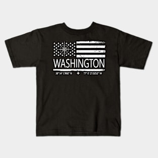 Us Flag Washington, Washington City Love Kids T-Shirt